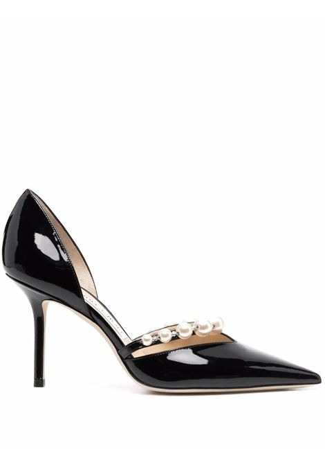 Decolleté Aurelie 85 Verniciate Nere JIMMY CHOO | AURELIE 85 XKMBLACK/WHITE